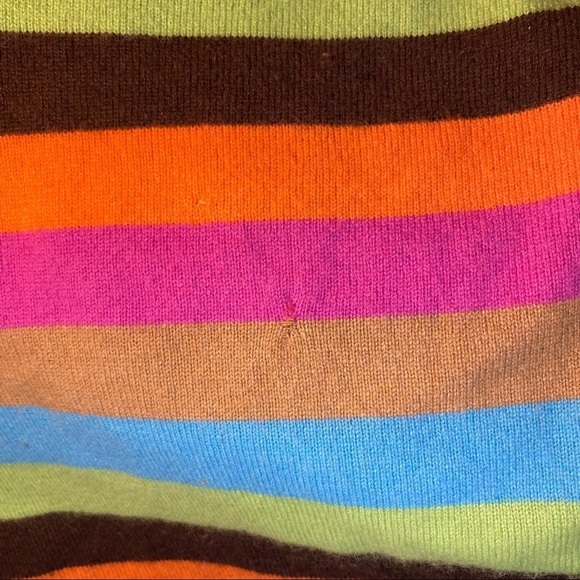 Vintage Mainbocher Cashmere Striped V Neck Sweater Size Medium - Picture 6 of 12